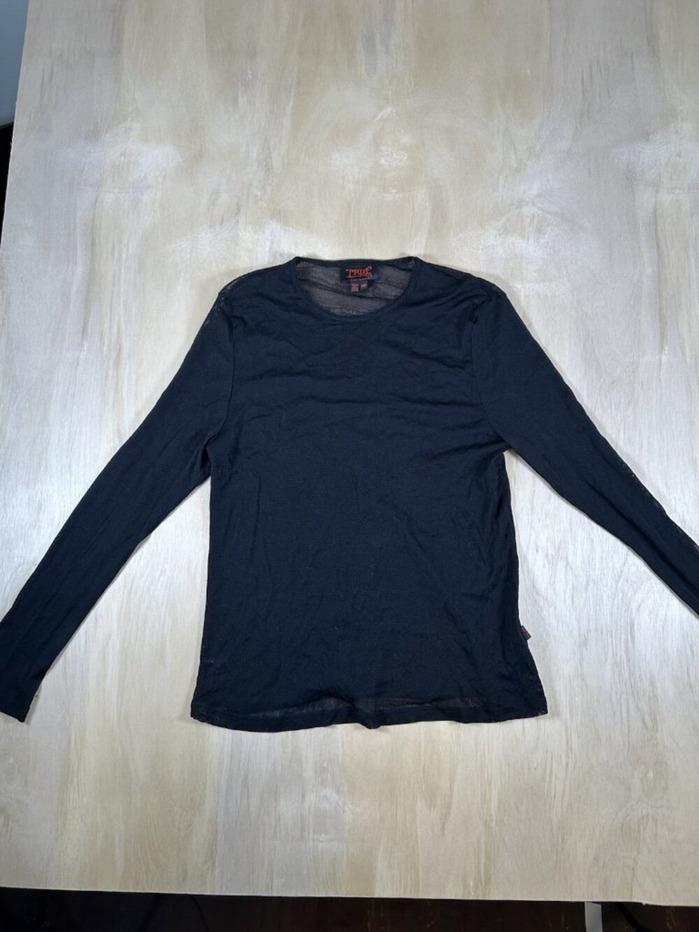 Tripp NYC Black Fishnet 100% Nylon Mesh Long Sleeve Unisex 2XL Round Neck